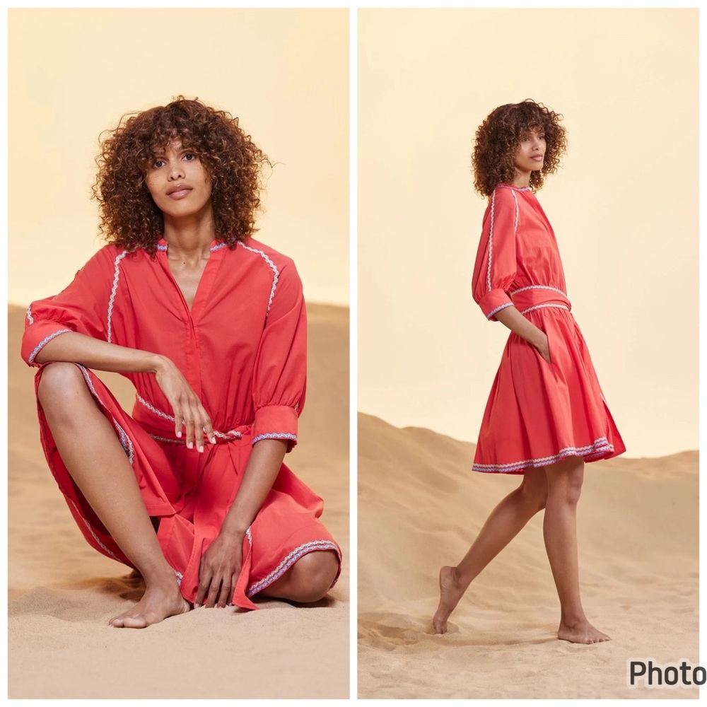 Devotion Twins Amelia Dress‎ Red Mini 3/4 Sleeve Sz S